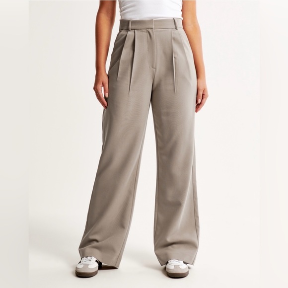 BNWT SOLD OUT, A&F Light brown Curve Love Sloane Tailored Pant 26 L - Picture 4 of 7